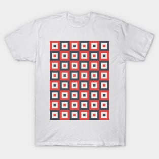 Black and Red Checkered Pattern T-Shirt